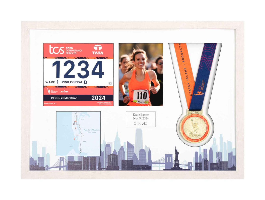 New York Marathon 2023 - Medal / Photo / BIB Frame