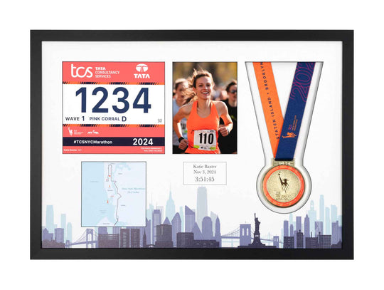 New York Marathon 2025 - Medal / Photo / BIB Frame