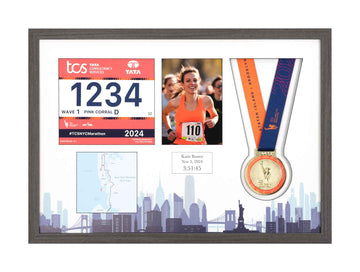 New York Marathon 2024 - Medal / Photo / BIB Frame