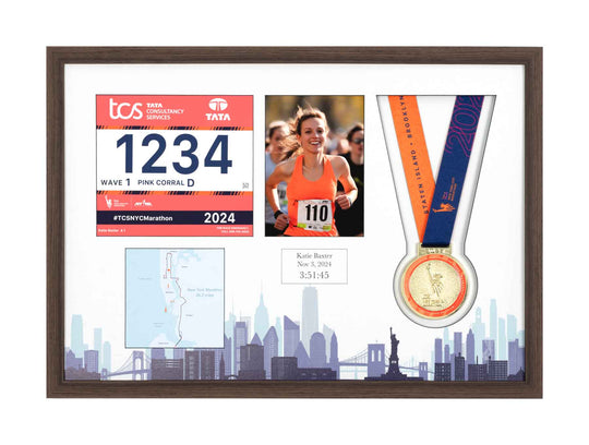 New York Marathon 2025 - Medal / Photo / BIB Frame