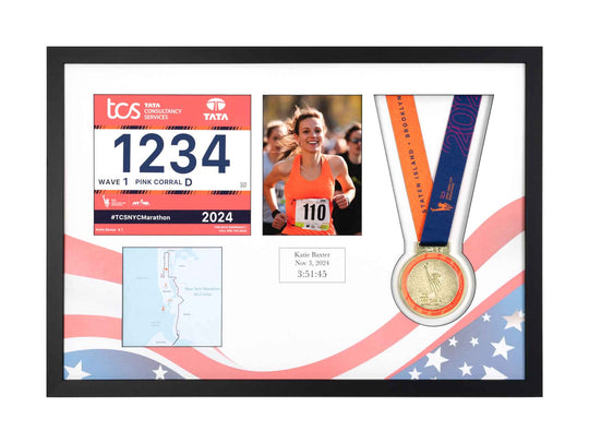 New York Marathon 2025 - Medal / Photo / BIB Frame