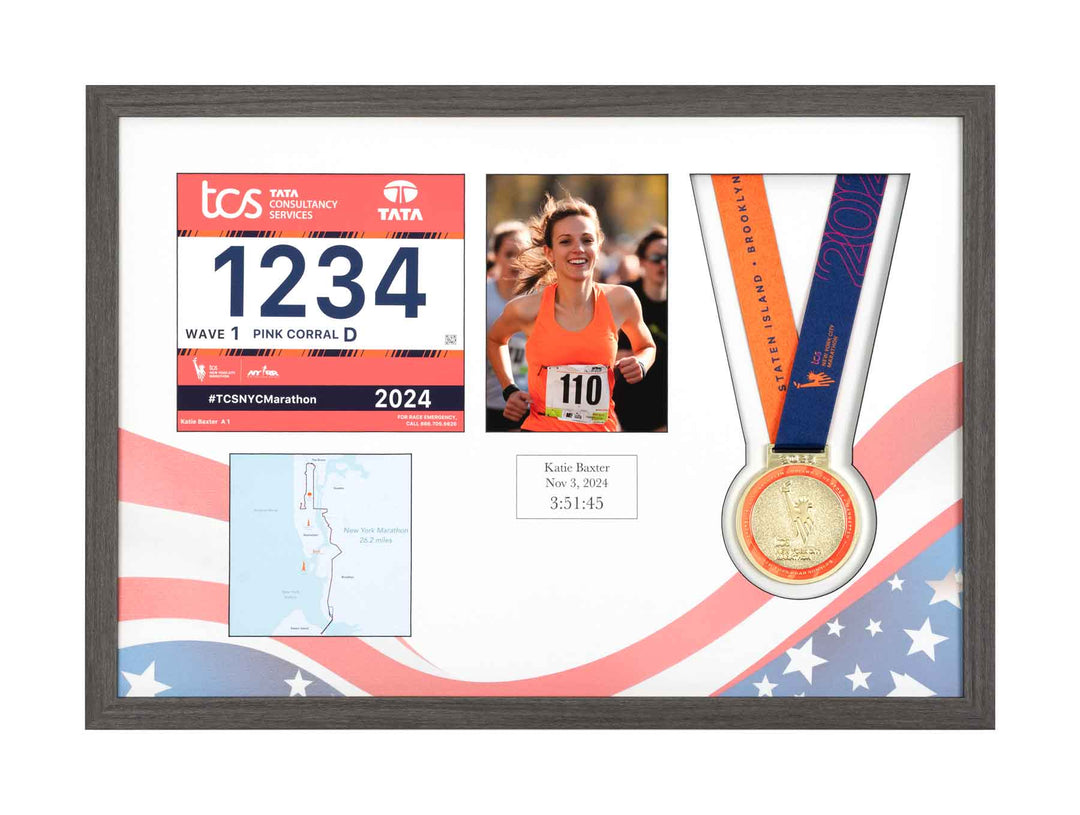 New York Marathon 2025 - Medal / Photo / BIB Frame