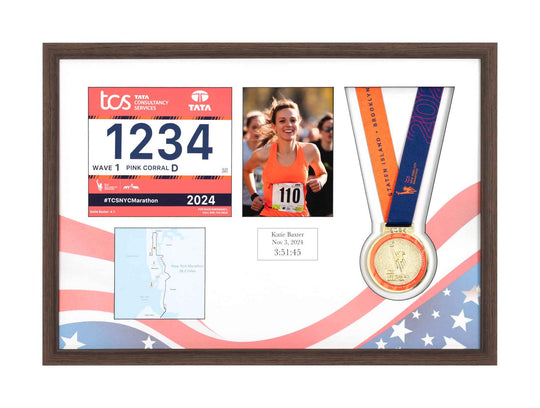 New York Marathon 2025 - Medal / Photo / BIB Frame
