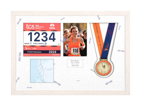 New York Marathon 2023 - Medal / Photo / BIB Frame