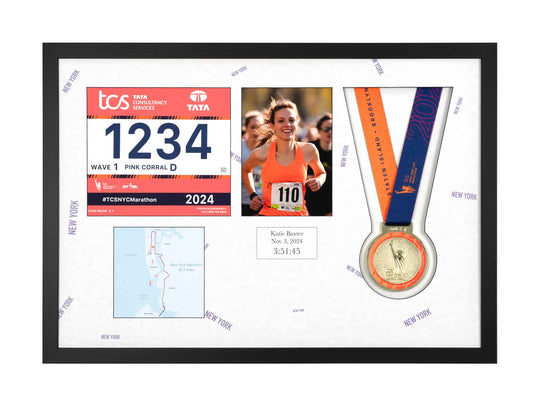 New York Marathon 2025 - Medal / Photo / BIB Frame