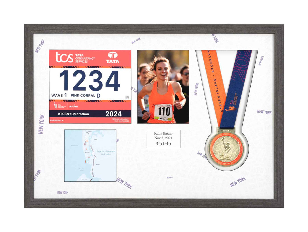 New York Marathon 2025 - Medal / Photo / BIB Frame