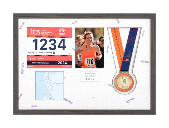New York Marathon 2025 - Medal / Photo / BIB Frame