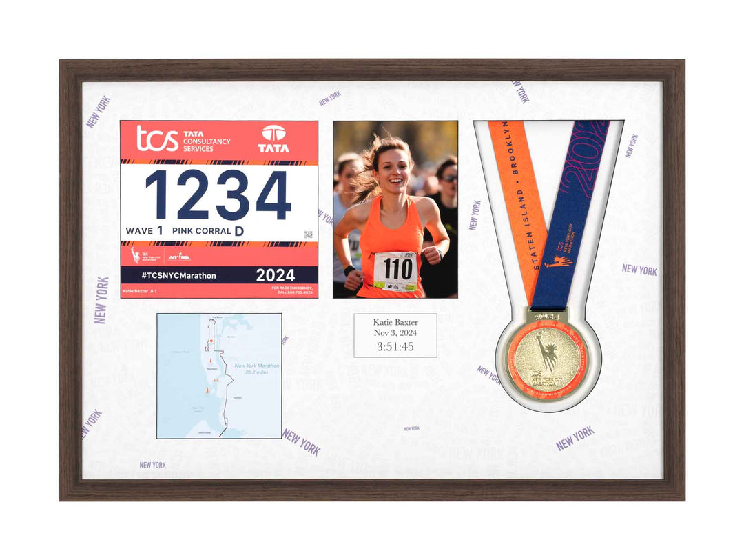 New York Marathon 2025 - Medal / Photo / BIB Frame
