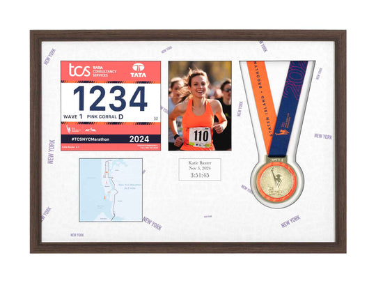 New York Marathon 2025 - Medal / Photo / BIB Frame