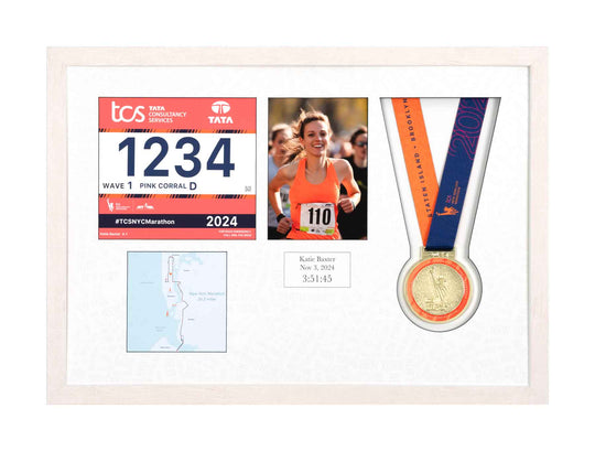 New York Marathon 2023 - Medal / Photo / BIB Frame