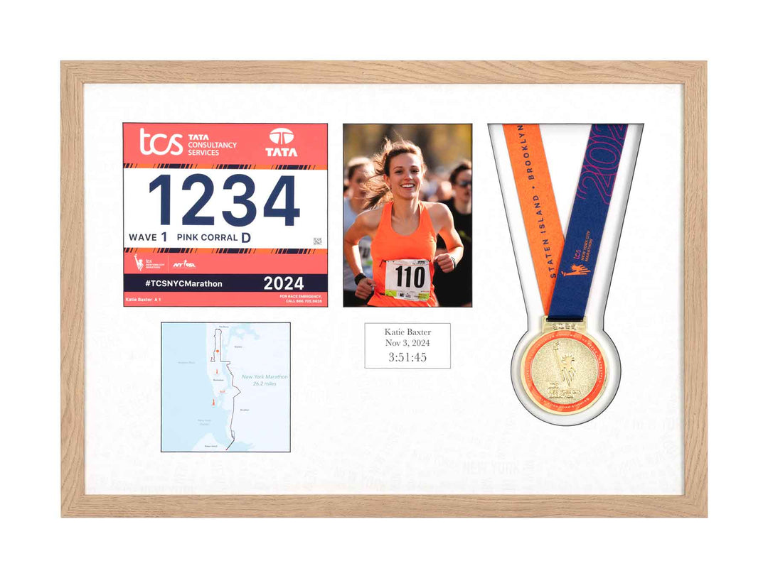 New York Marathon 2025 - Medal / Photo / BIB Frame