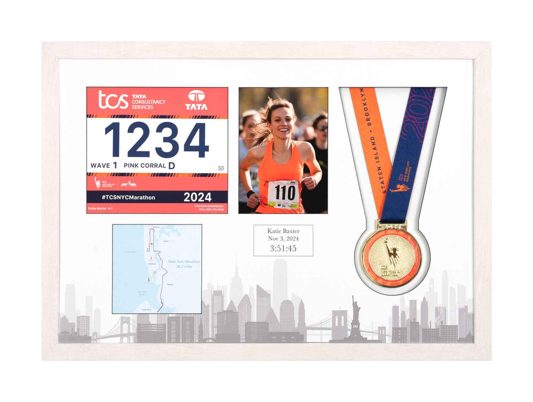 New York Marathon 2023 - Medal / Photo / BIB Frame