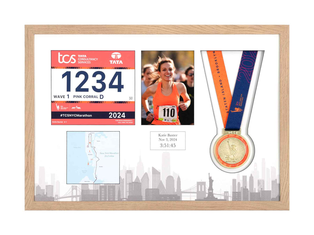 New York Marathon 2025 - Medal / Photo / BIB Frame