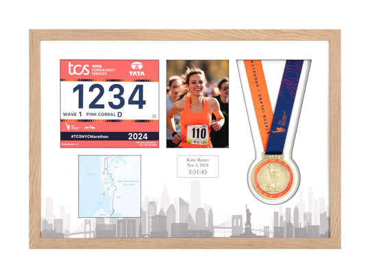 New York Marathon 2025 - Medal / Photo / BIB Frame