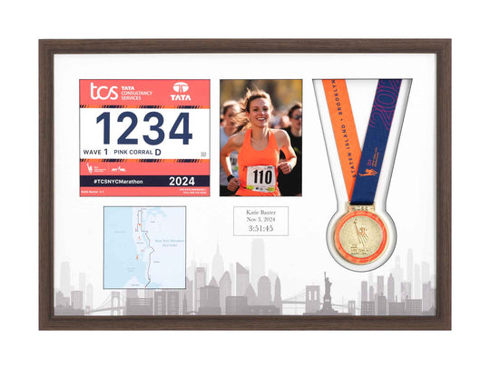 New York Marathon 2025 - Medal / Photo / BIB Frame