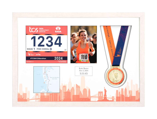 New York Marathon 2023 - Medal / Photo / BIB Frame