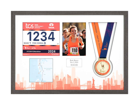 New York Marathon 2025 - Medal / Photo / BIB Frame