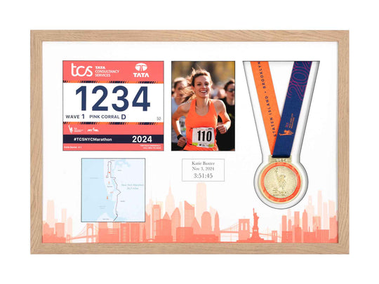 New York Marathon 2025 - Medal / Photo / BIB Frame