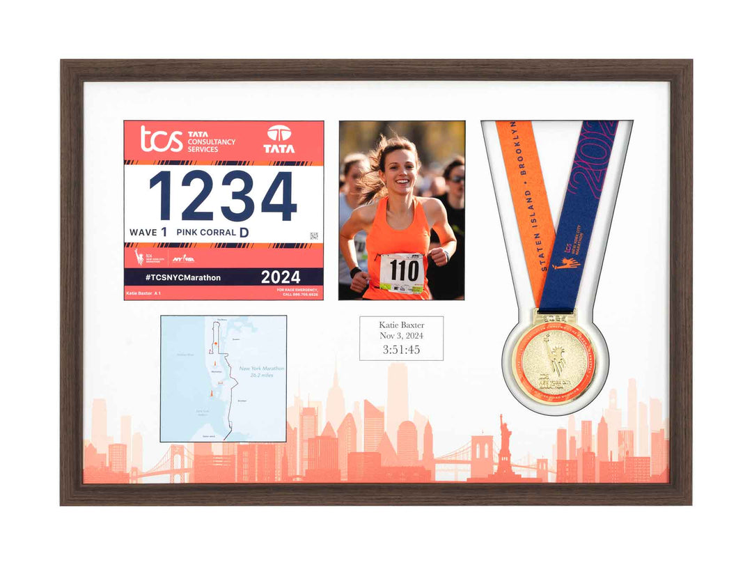 New York Marathon 2025 - Medal / Photo / BIB Frame
