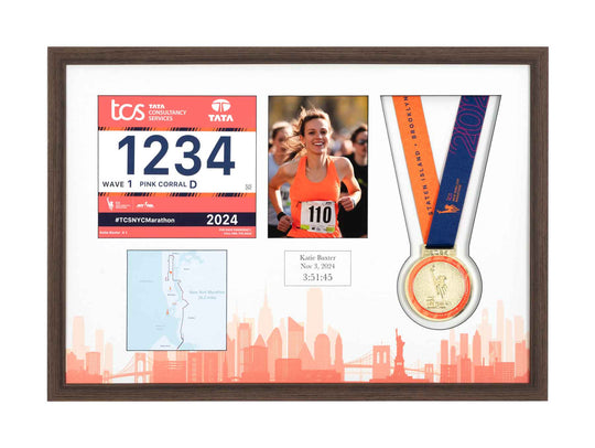 New York Marathon 2025 - Medal / Photo / BIB Frame