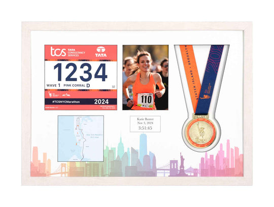 New York Marathon 2023 - Medal / Photo / BIB Frame