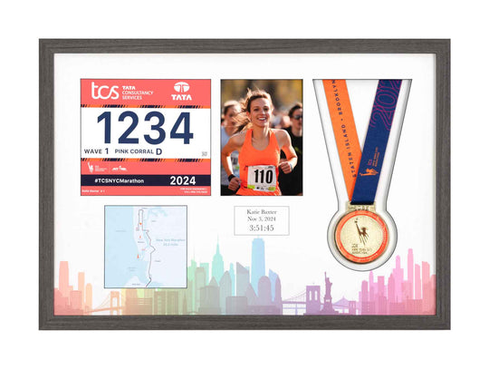 New York Marathon 2025 - Medal / Photo / BIB Frame
