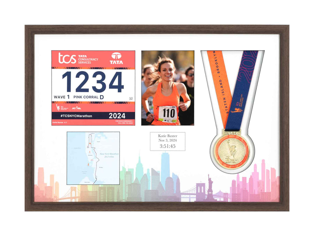 New York Marathon 2025 - Medal / Photo / BIB Frame