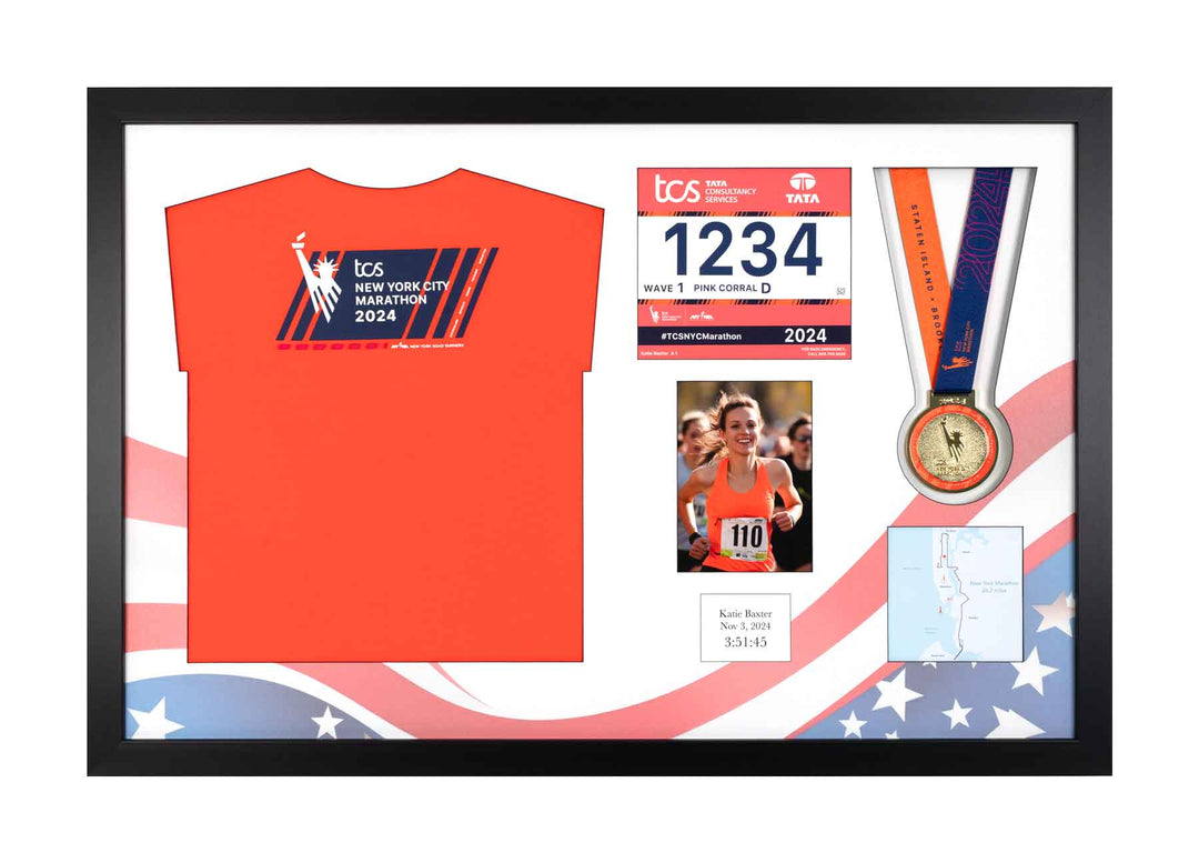 New York Marathon 2025 - Medal / Photo / BIB / Shirt Frame