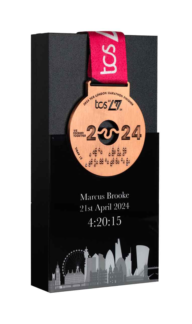 London Marathon 2025 Desktop Medal Display
