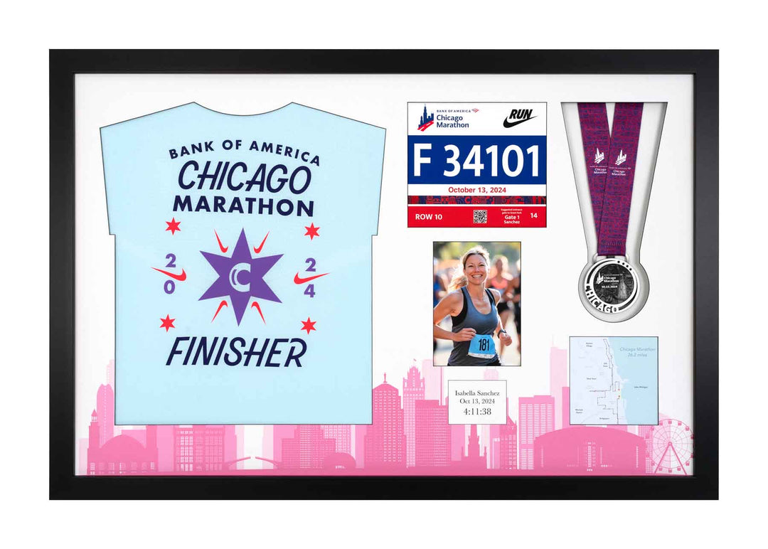 Chicago Marathon 2023 - Medal / Photo / BIB / Shirt Frame