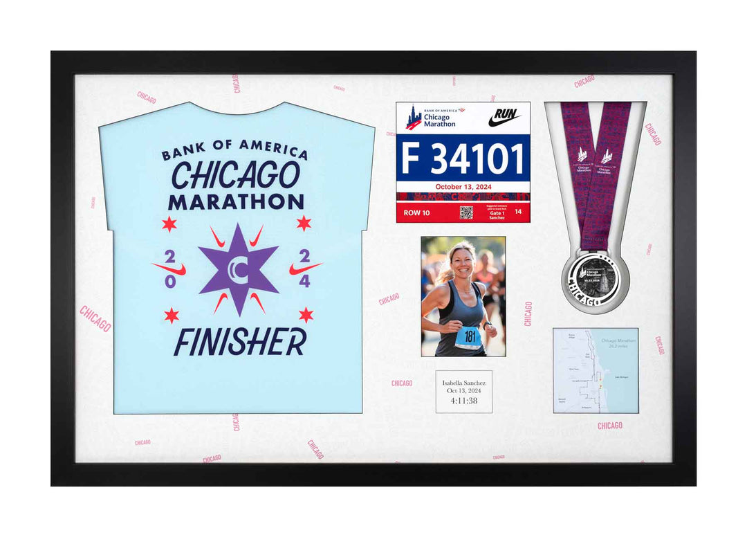 Chicago Marathon 2023 - Medal / Photo / BIB / Shirt Frame