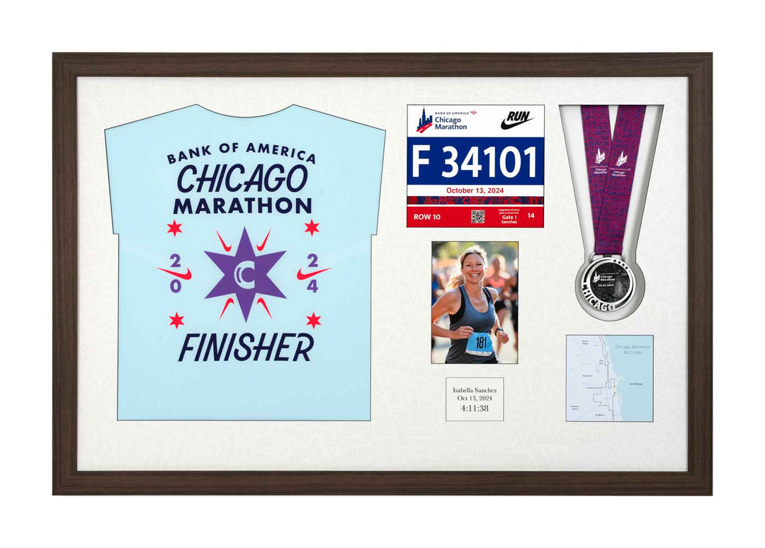 Chicago Marathon 2023 - Medal / Photo / BIB / Shirt Frame
