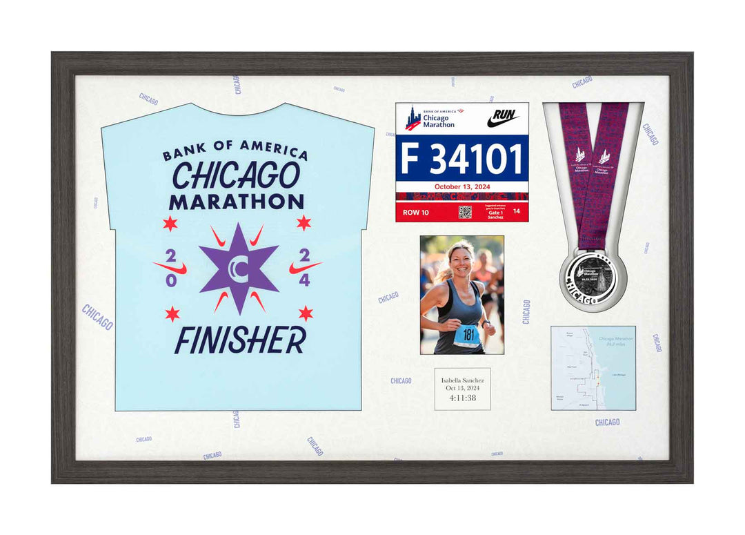 Chicago Marathon 2023 - Medal / Photo / BIB / Shirt Frame