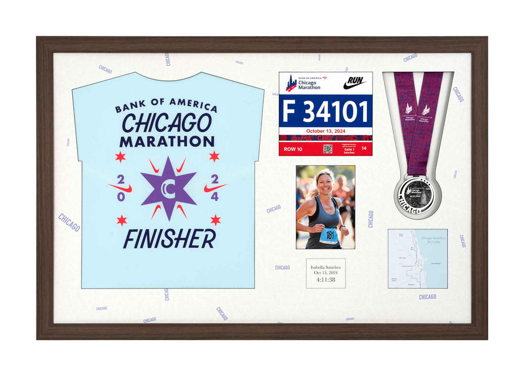 Chicago Marathon 2023 - Medal / Photo / BIB / Shirt Frame