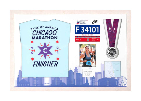 Chicago Marathon 2023 - Medal / Photo / BIB / Shirt Frame