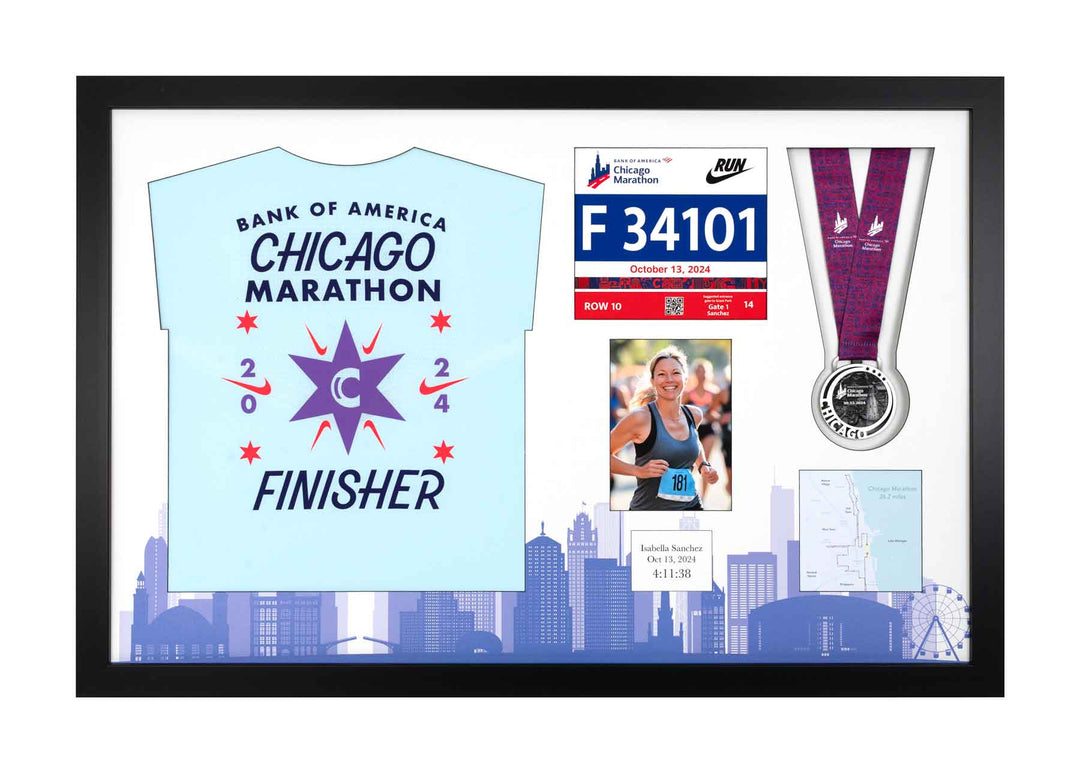 Chicago Marathon 2023 - Medal / Photo / BIB / Shirt Frame