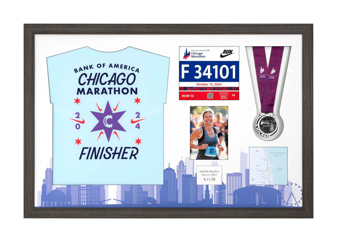 Chicago Marathon 2023 - Medal / Photo / BIB / Shirt Frame