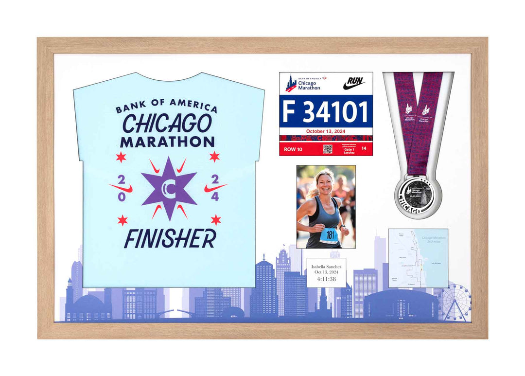 Chicago Marathon 2023 - Medal / Photo / BIB / Shirt Frame