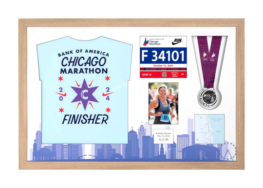 Chicago Marathon 2023 - Medal / Photo / BIB / Shirt Frame