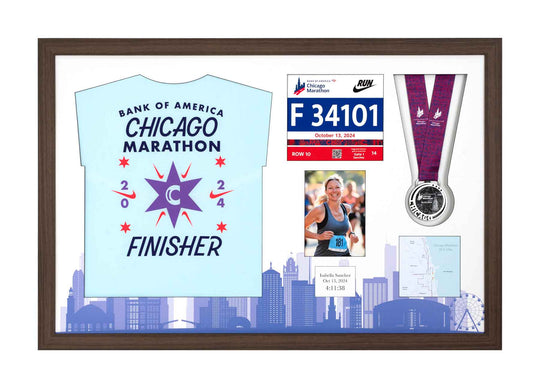 Chicago Marathon 2023 - Medal / Photo / BIB / Shirt Frame