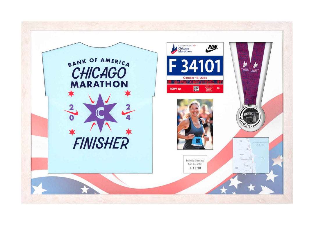 Chicago Marathon 2023 - Medal / Photo / BIB / Shirt Frame