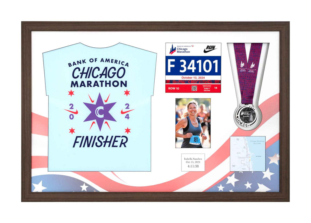 Chicago Marathon 2025 - Medal / Photo / BIB / Shirt Frame