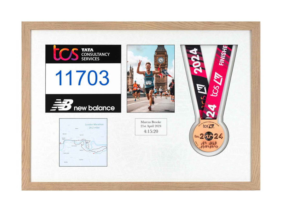 London Marathon 2023 - Medal / Photo / BIB Frame