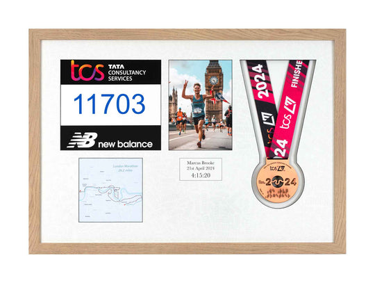 London Marathon 2023 - Medal / Photo / BIB Frame
