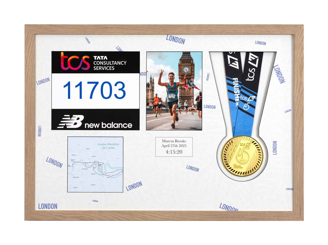 London Marathon 2025 - Medal / Photo / BIB Frame