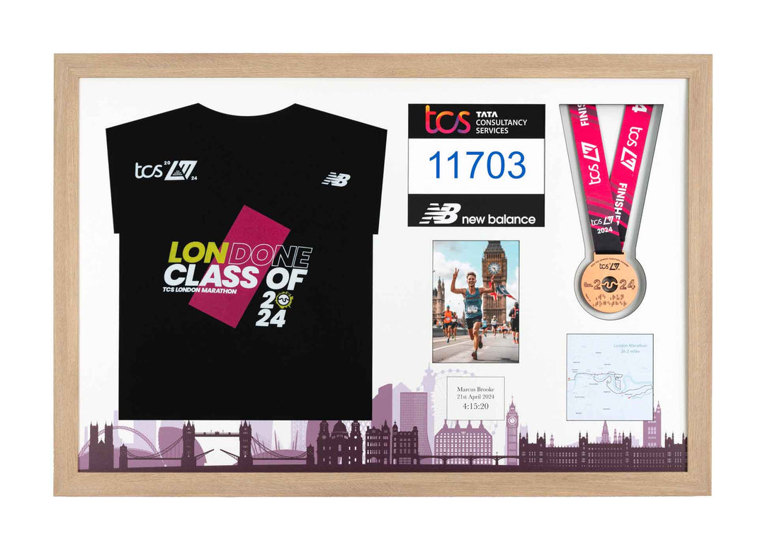 London Marathon 2024 - Medal / Photo / BIB / Shirt Frame