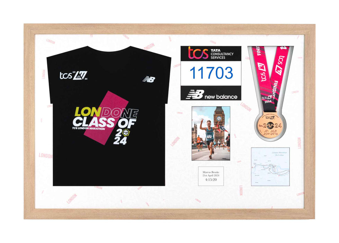 London Marathon 2024 - Medal / Photo / BIB / Shirt Frame