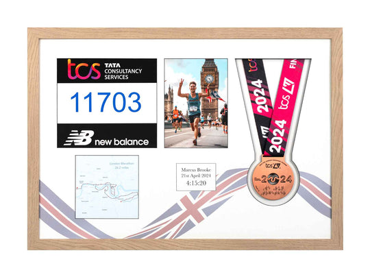 London Marathon 2025 - Medal / Photo / BIB Frame