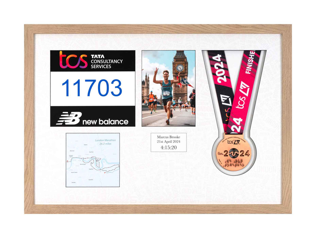 London Marathon 2023 - Medal / Photo / BIB Frame