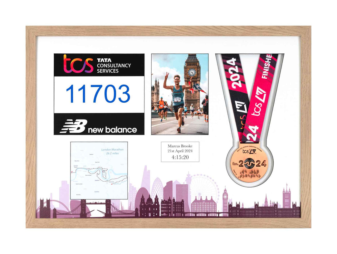 London Marathon 2023 - Medal / Photo / BIB Frame